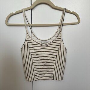 Urban Outfitters Striped Black and White Cropped Tank Top - Size S